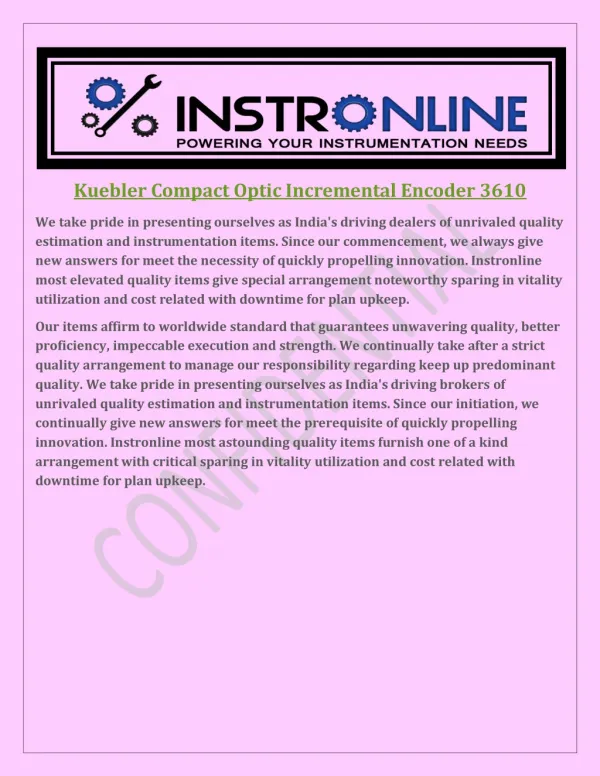 Instronline Compact Optic Incremental Encoder 3610