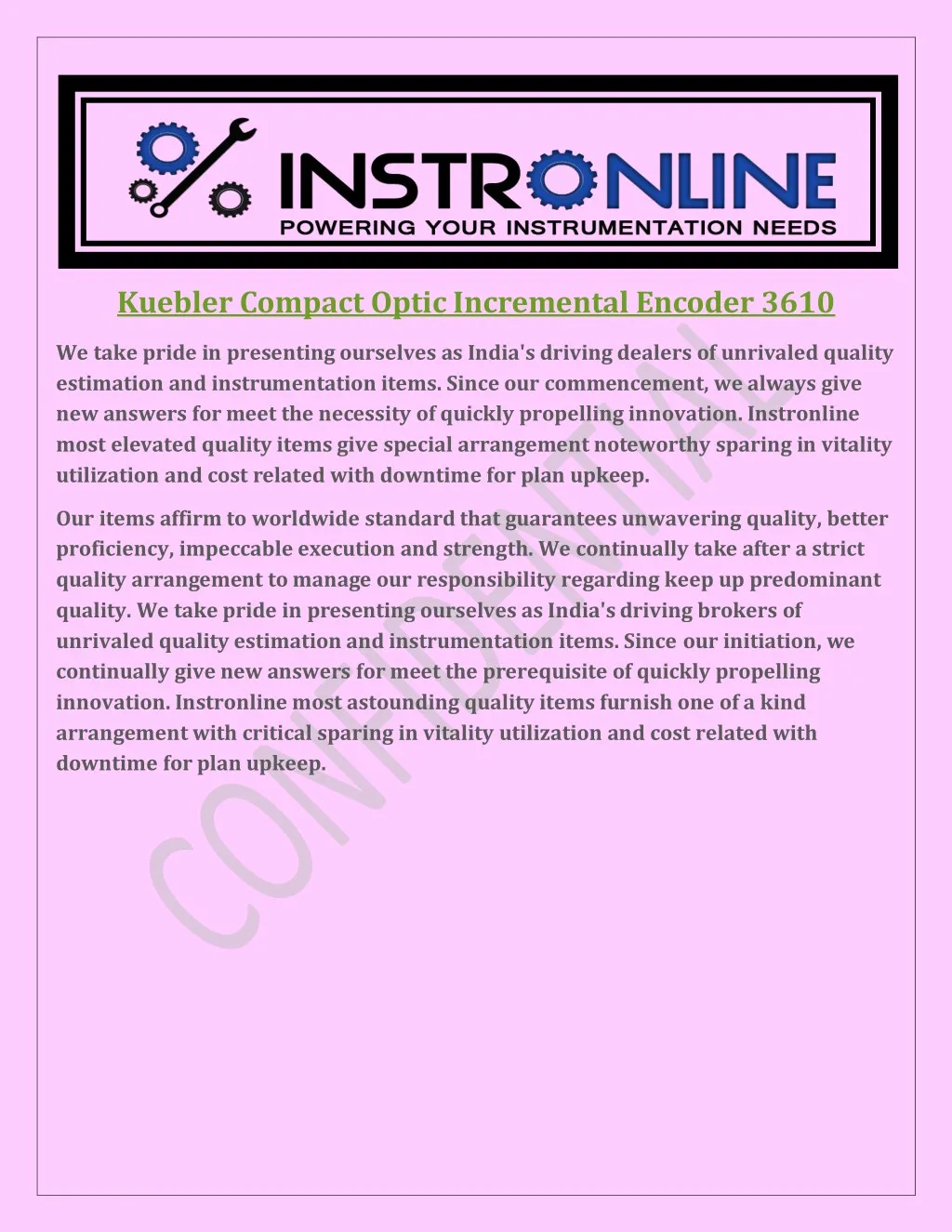 kuebler compact optic incremental encoder 3610