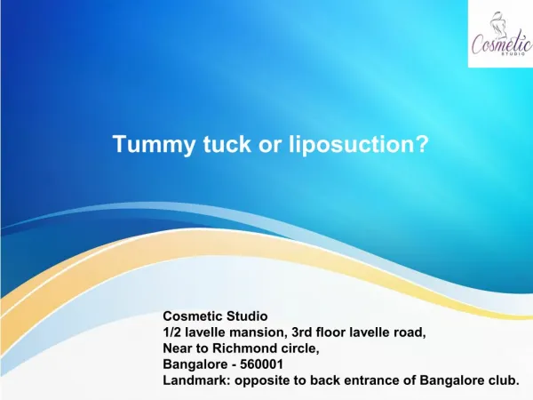 Liposuction Treatment in Bangalore