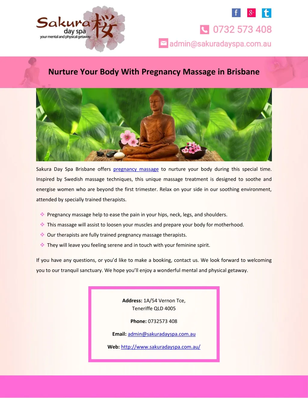 nurture your body with pregnancy massage