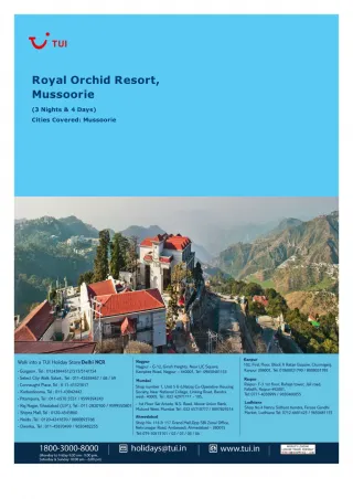 Royal Orchid Resort, Mussoorie, 3 Nights and 4 Days Package starts @ ₹ 17,500