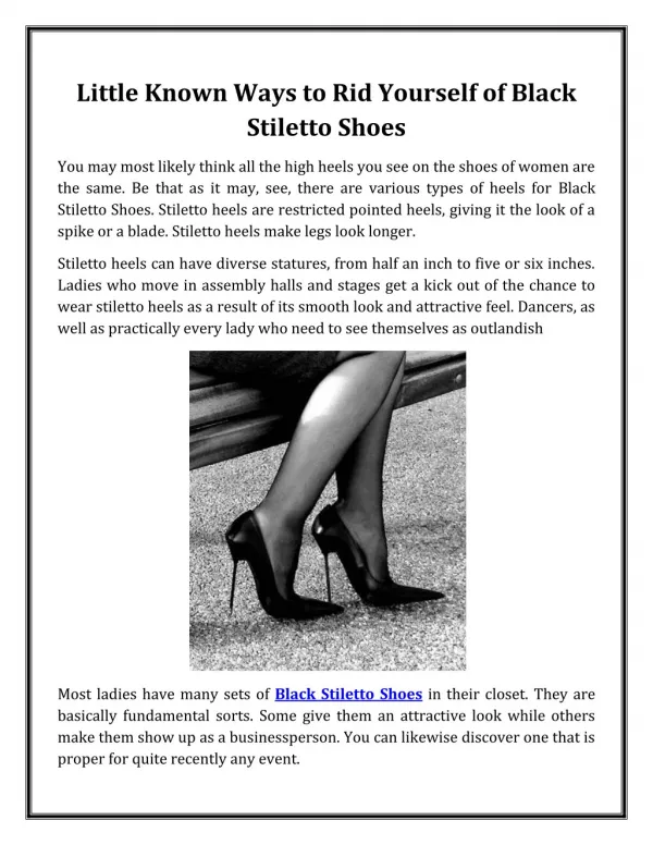 Black Stiletto Shoes | Shop Lexxa