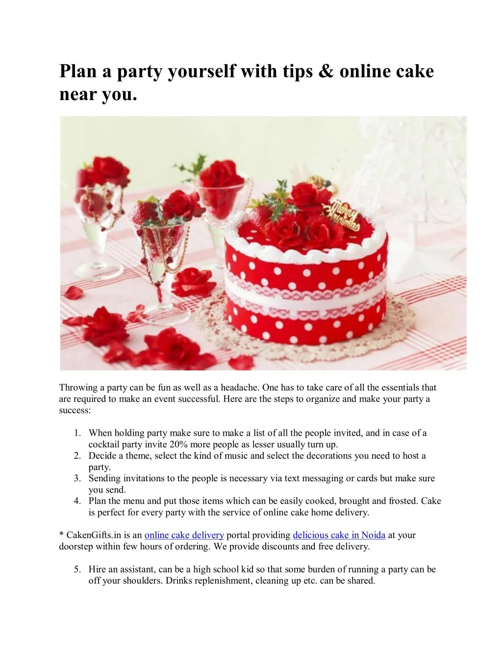 plan a party yourself with tips online cake near