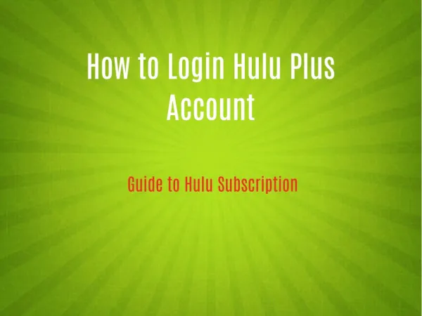 How to Login Hulu Plus Account