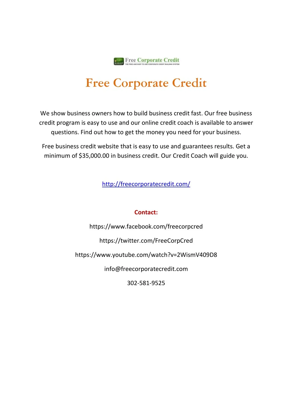 free corporate credit
