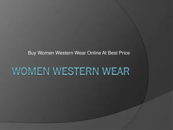 Buy Women Western Wear Online At Best Price