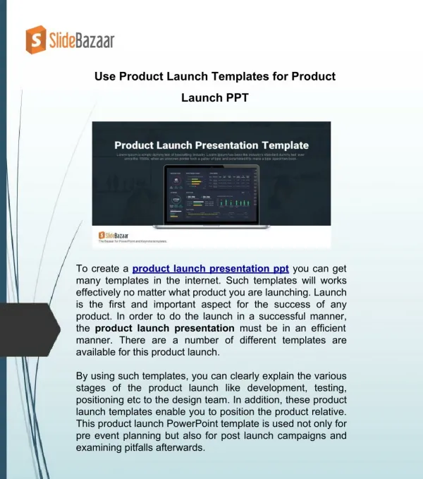 Use Product Launch Templates for Product Launch PPT