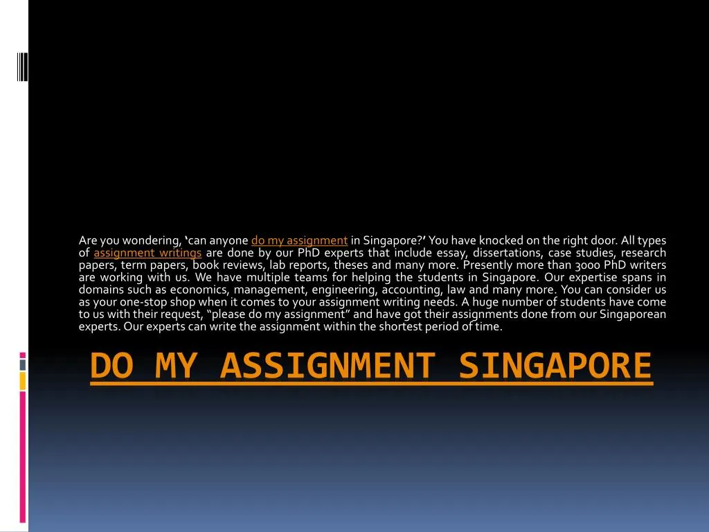 do my assignment singapore