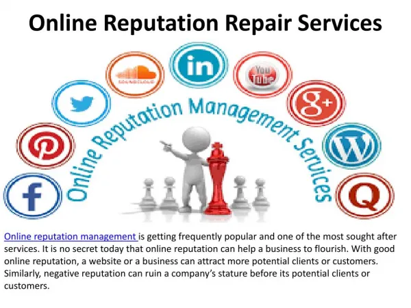Online Reputation Repair Services