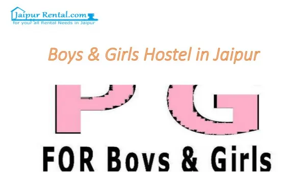 Boys & Girls Hostel in Jaipur