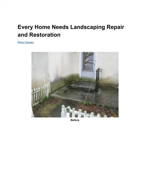 Every Home Needs Landscaping Repair and Restoration