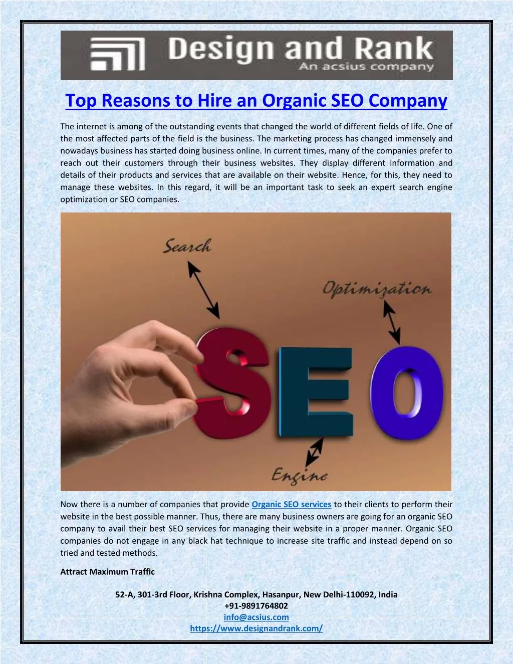 top reasons to hire an organic seo company