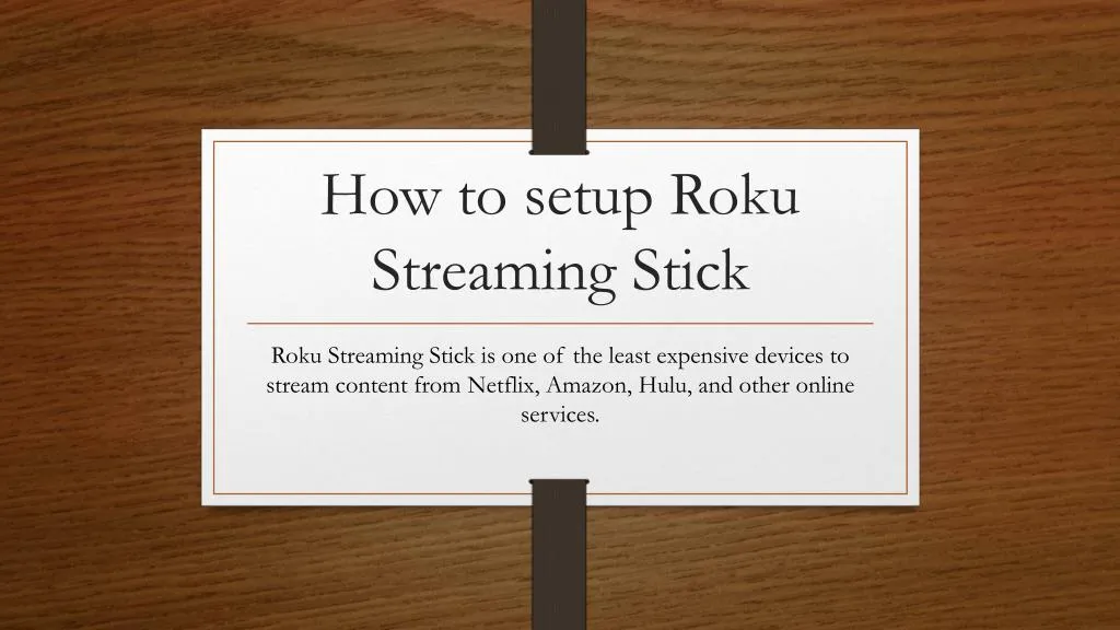 how to setup roku streaming stick