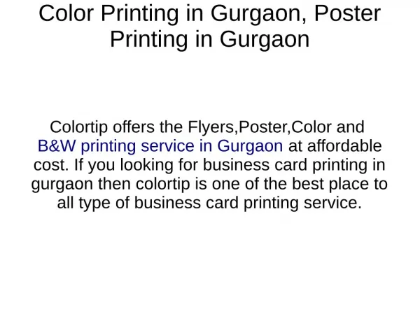 Flyers Poster Color B&W,Business Card printing in Gurgaon