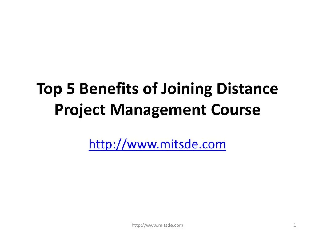 top 5 benefits of joining distance project management course