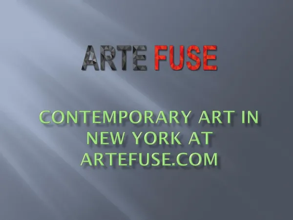 Contemporary Art in New York at Artefuse.com
