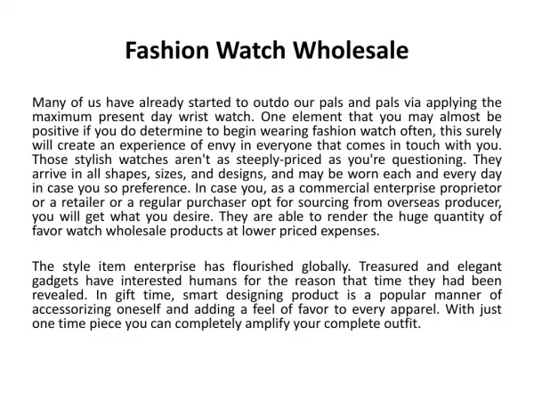 Fashion watch wholesale