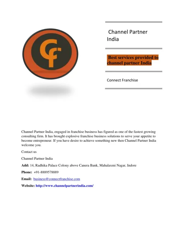 Channel partner india