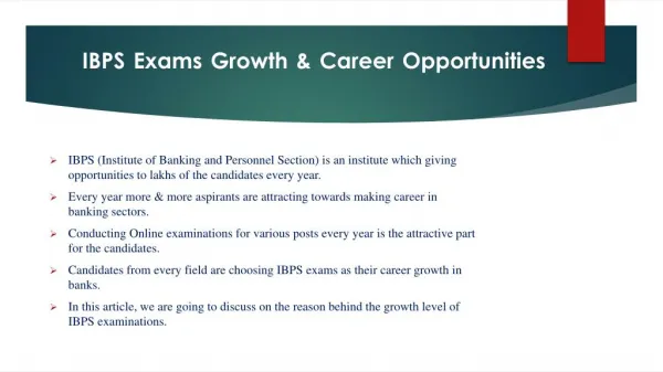 IBPS Exams Growth & Career Opportunities