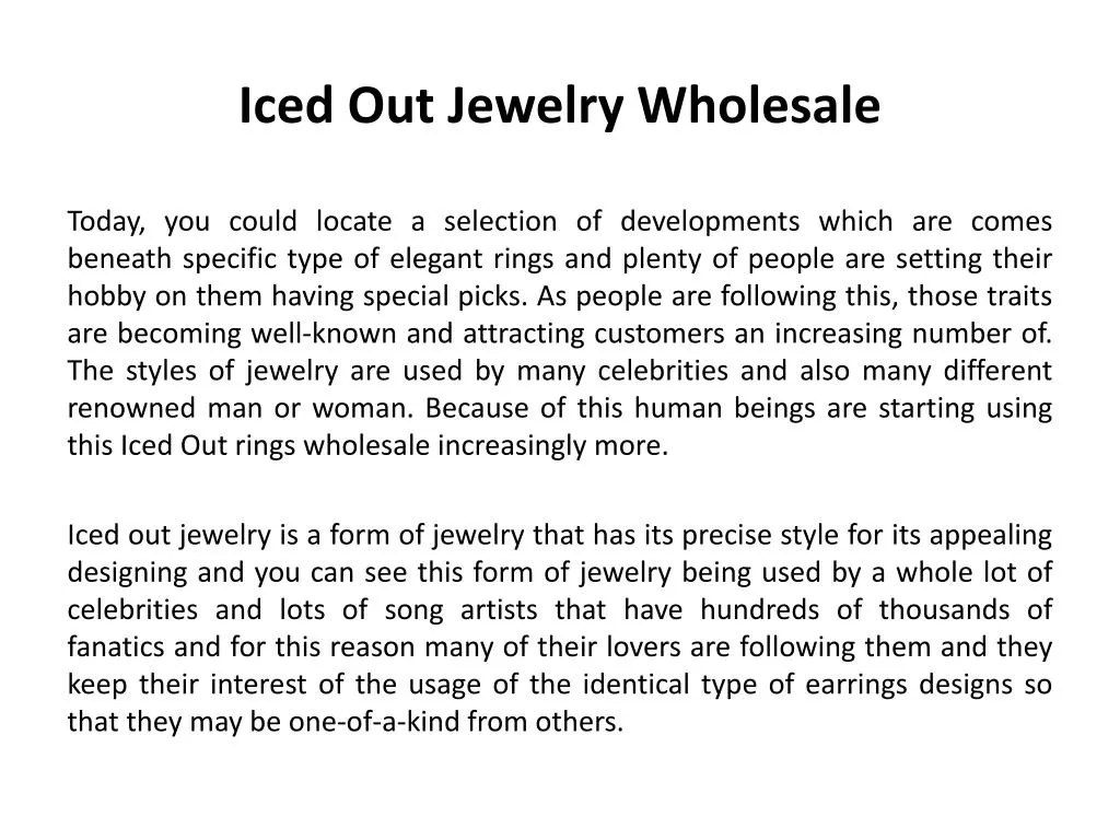 iced out jewelry wholesale