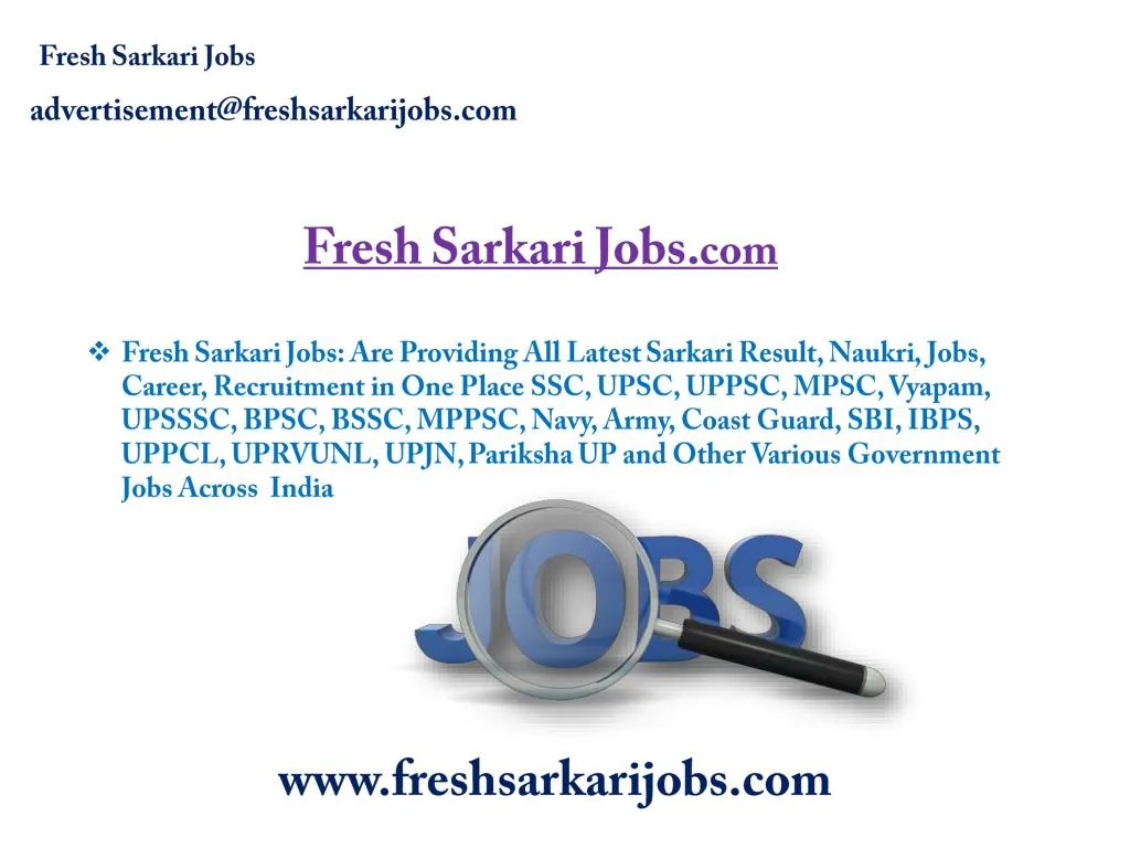 fresh sarkari jobs