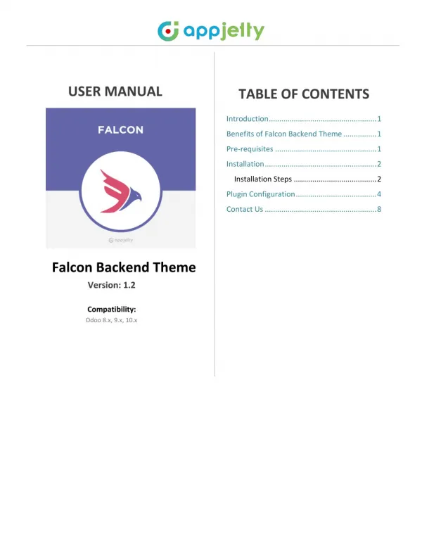 Responsive Odoo Falcon Backend Theme: User Manual