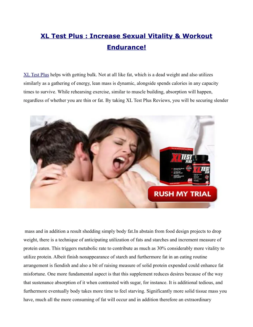 xl test plus increase sexual vitality workout