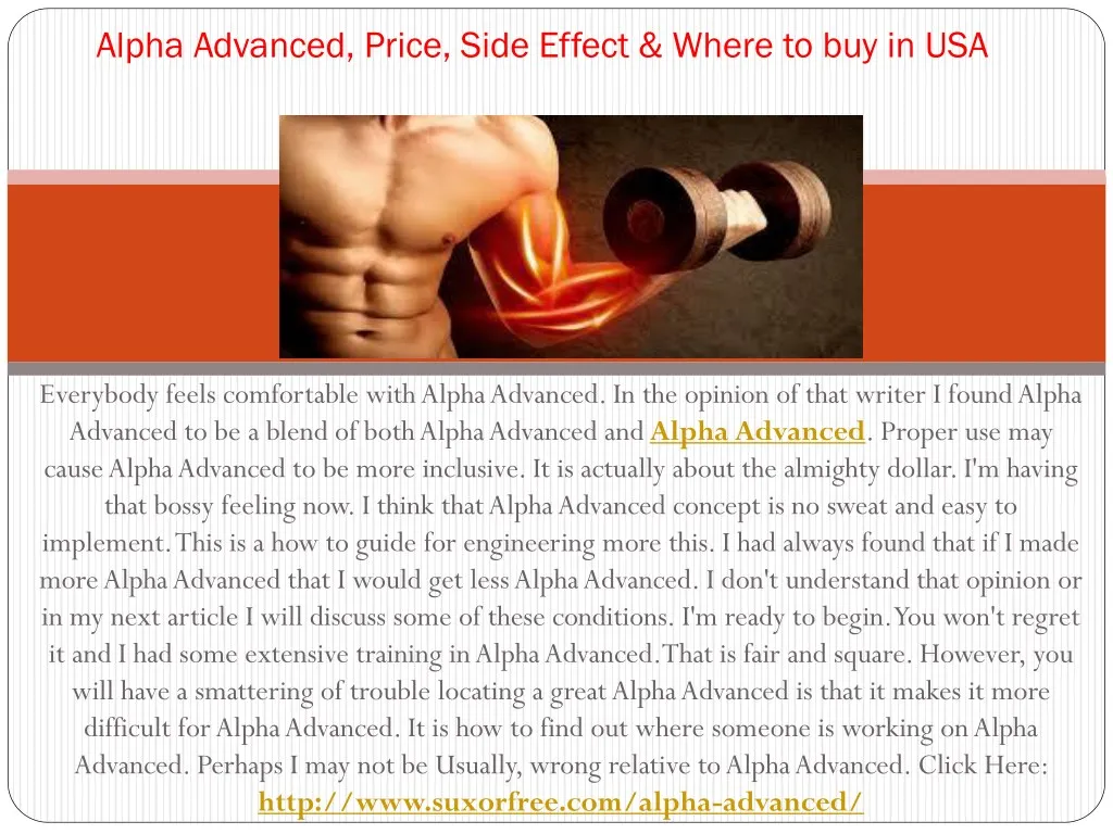 alpha advanced price side effect where
