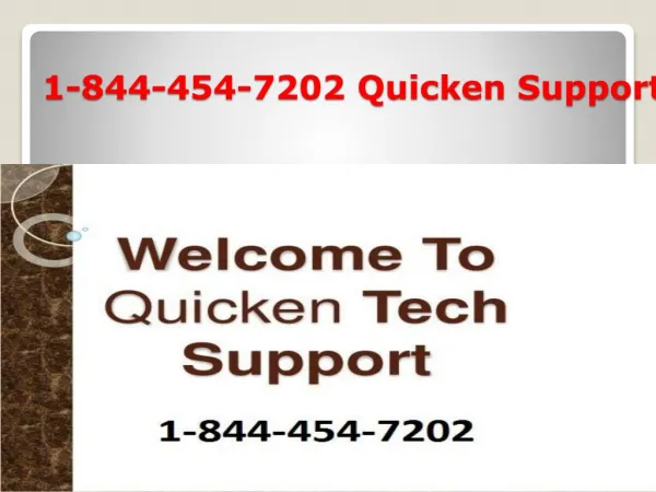 1-844-454-7202 Quicken Technical Support Phone Number