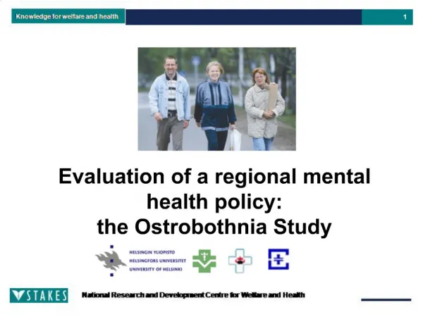 Evaluation of a regional mental health policy: the Ostrobothnia Study
