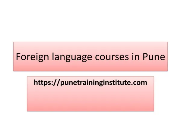 Foreign Language Courses - Classes in Pune |Pune Training Institute
