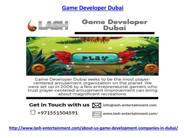 Who is the best game developer in Dubai