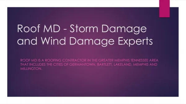 Roof MD - Storm Damage and Wind Damage Experts