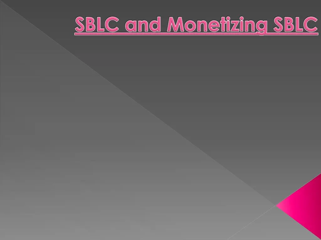 sblc and monetizing sblc
