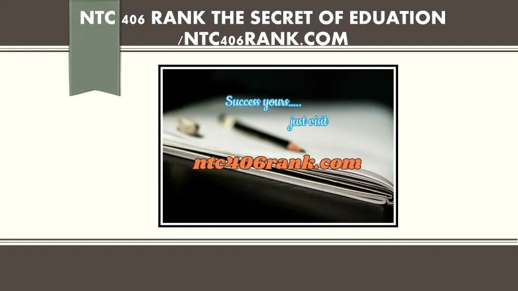 ntc 406 rank the secret of eduation ntc406rank com