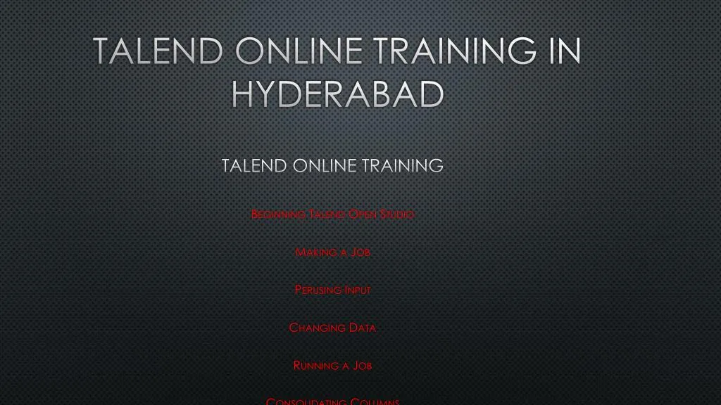 talend online training in hyderabad