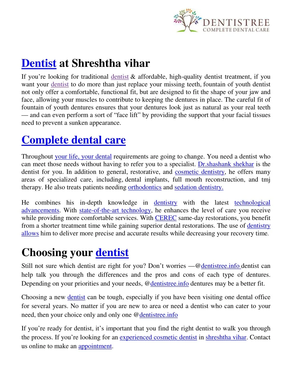 dentist at shreshtha vihar if you re looking