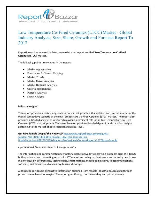 Low Temperature Co-Fired Ceramics (LTCC)