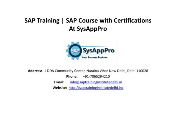 SAP Training | SAP Course with Certifications – Saptraininginstitutedelhi