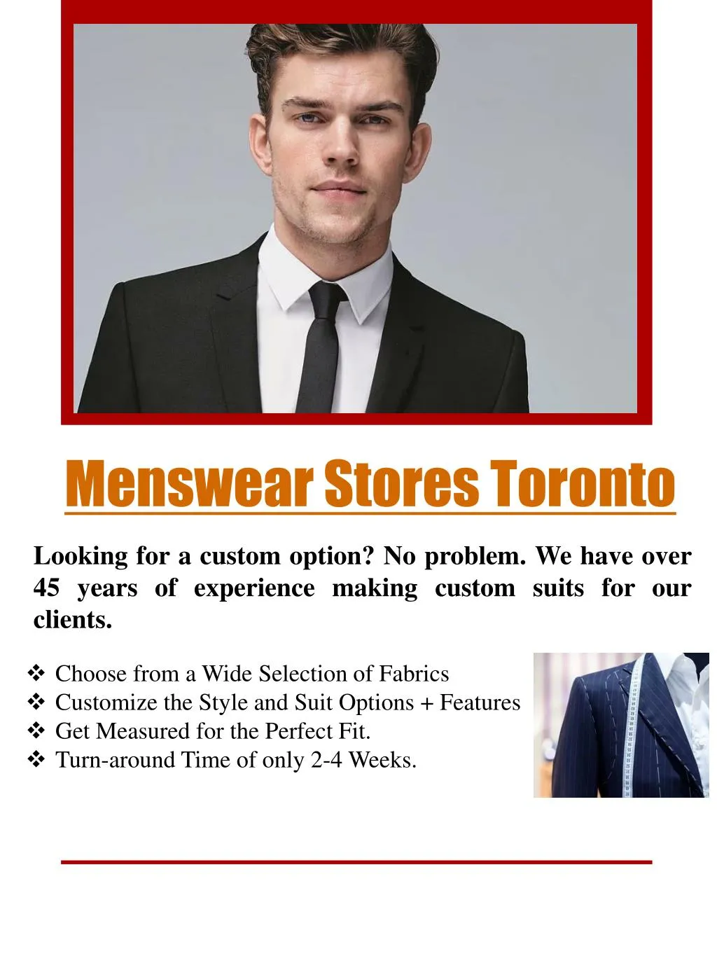 menswear stores toronto