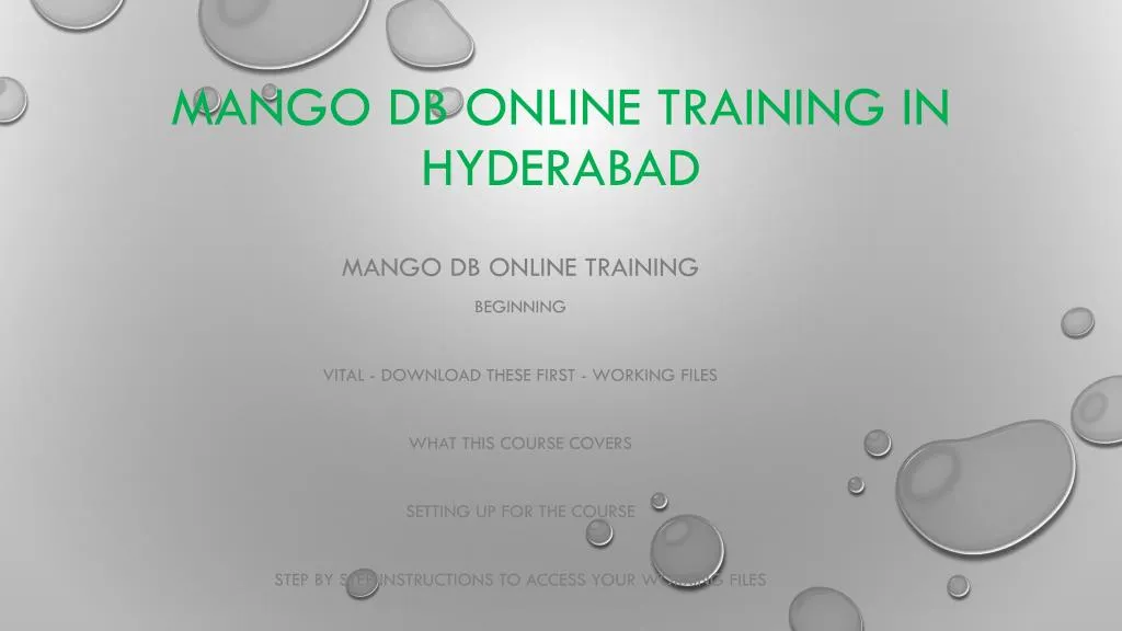 mango db online training in hyderabad