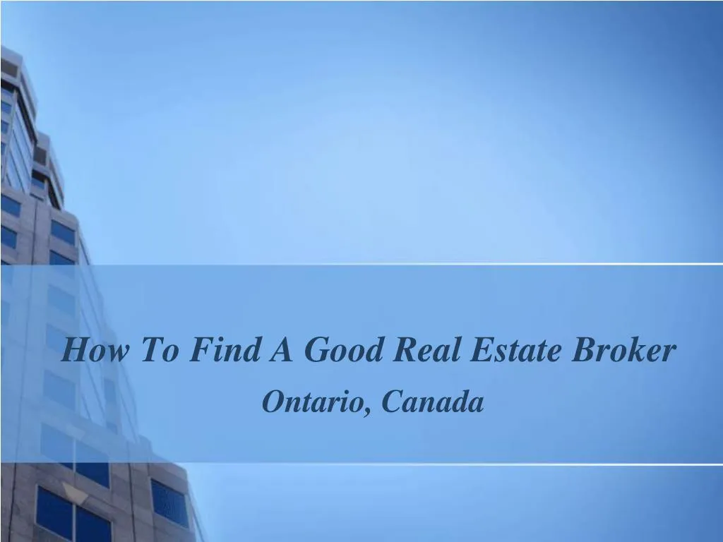 how to find a good real estate broker
