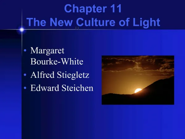 Chapter 11 The New Culture of Light