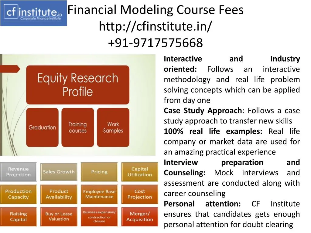 financial modeling course fees http cfinstitute in 91 9717575668