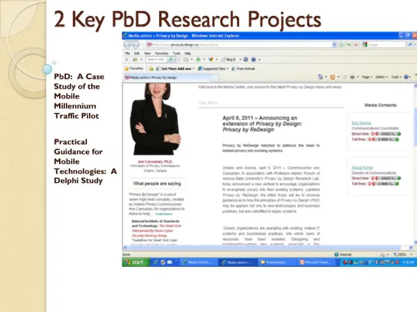 2 Key PbD Research Projects