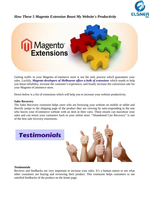 Use Latest Magento Extension To Boost Your Website's Productivity