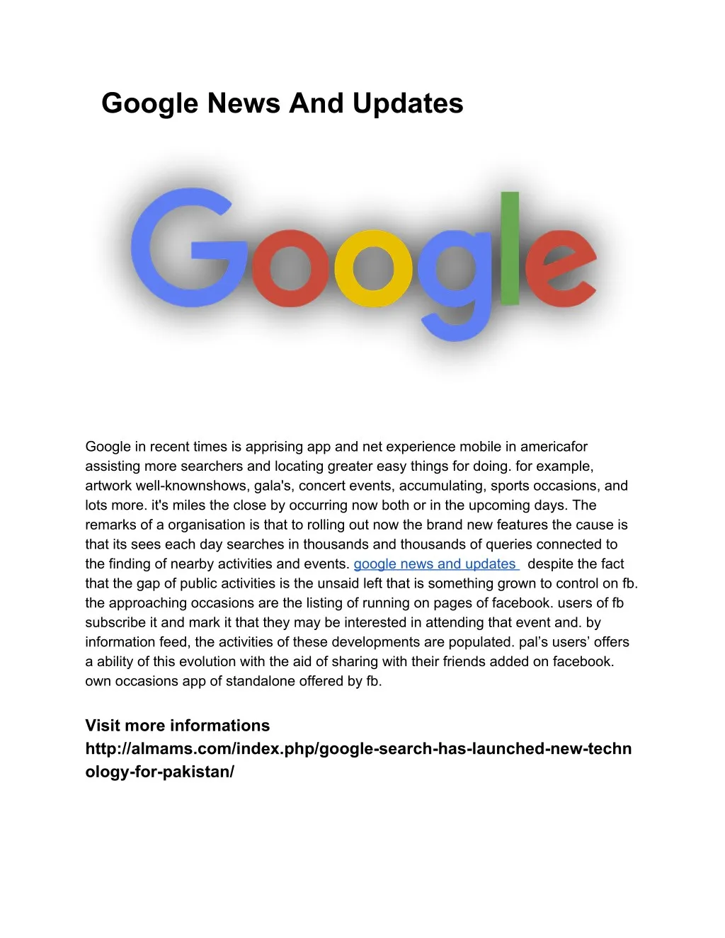 google news and updates