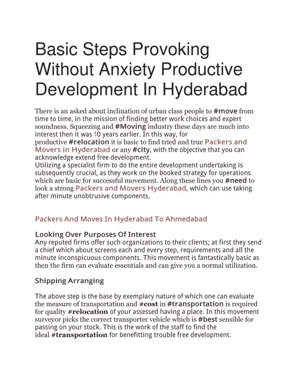 Basic Steps Provoking Without Anxiety Productive Development In Hyderabad