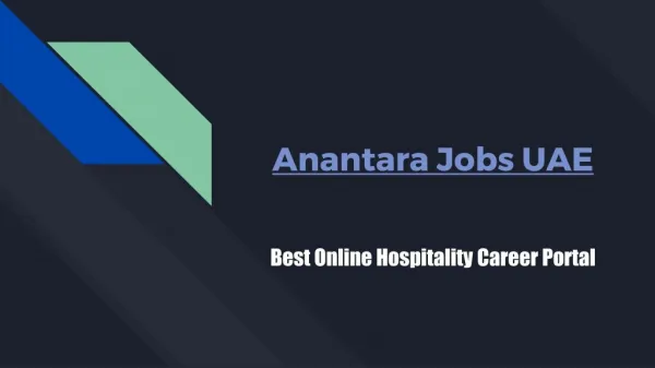 Searching Online Best Anantara Jobs UAE