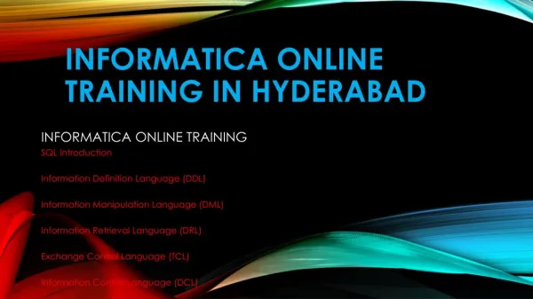 informatica online training in hyderabad india